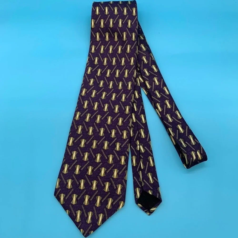 Etienne Aigner Men's Purple Geometric Regal Silk Classic Tie